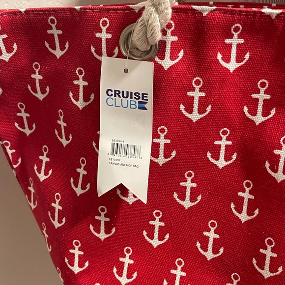 Tote Bag - Large Red Canvas Anchor Bag - Travel / Beach Bag NWT - Picture 12 of 12